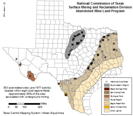 map of surface mining abandoned mines